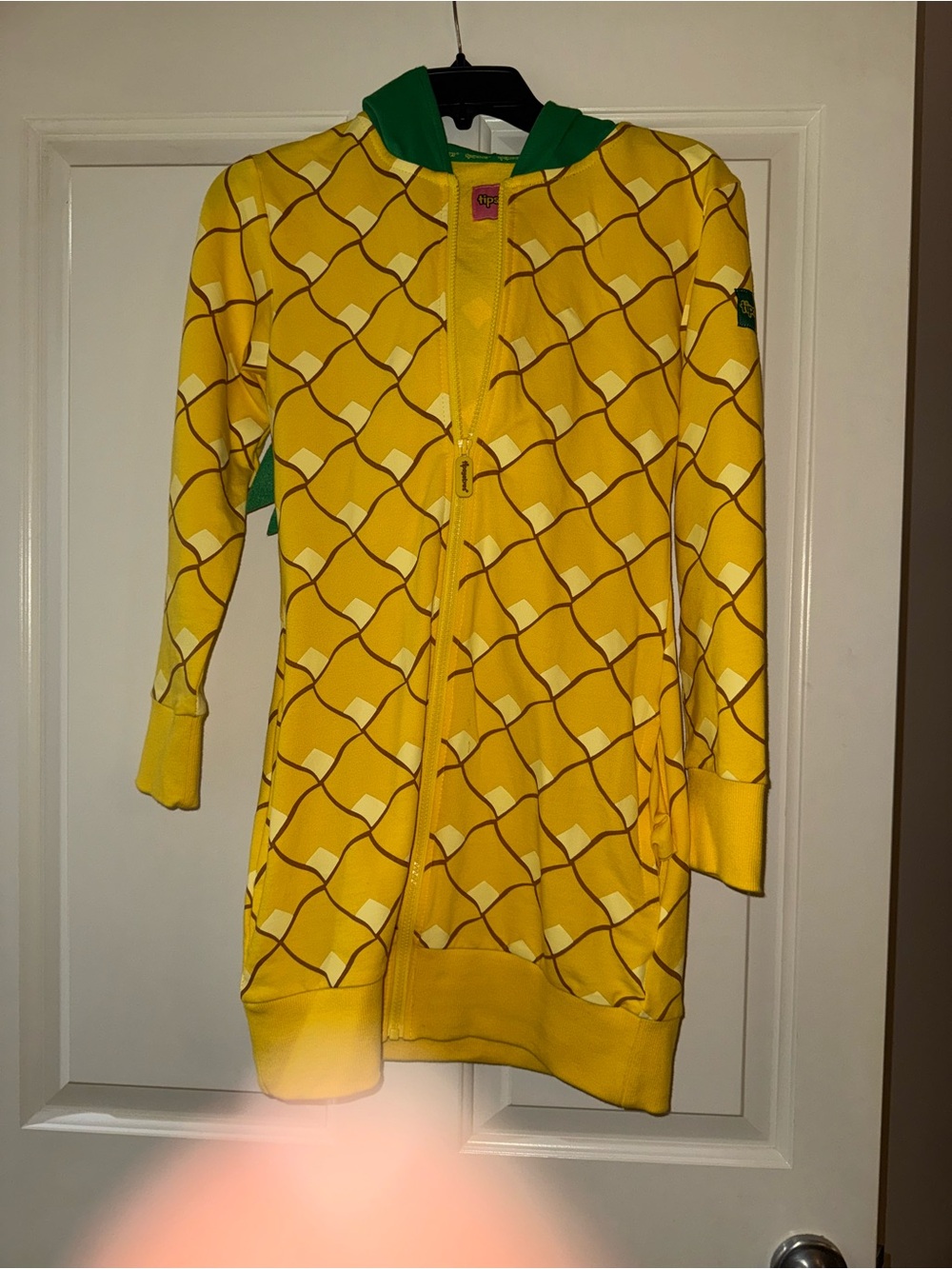 Tipsy Elves Yellow and Green Pineapple Zip Hoodie costume